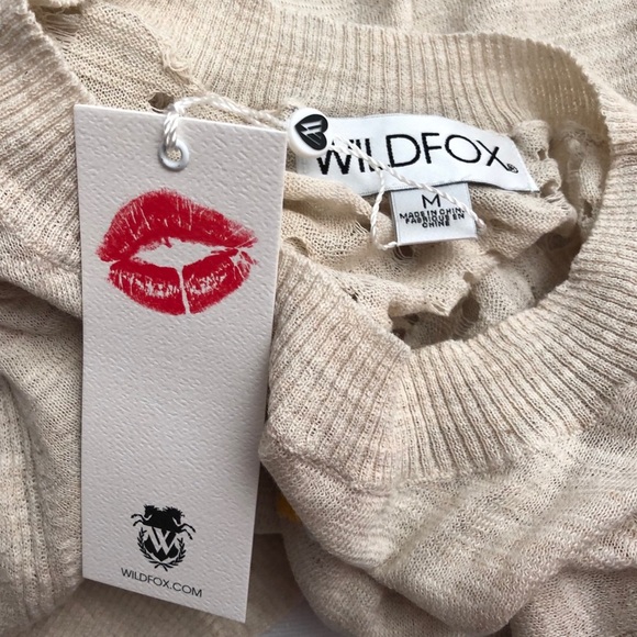 Wildfox Spring Bloom Zanetti in heather nude haze soft knit boho sweater - Picture 6 of 12